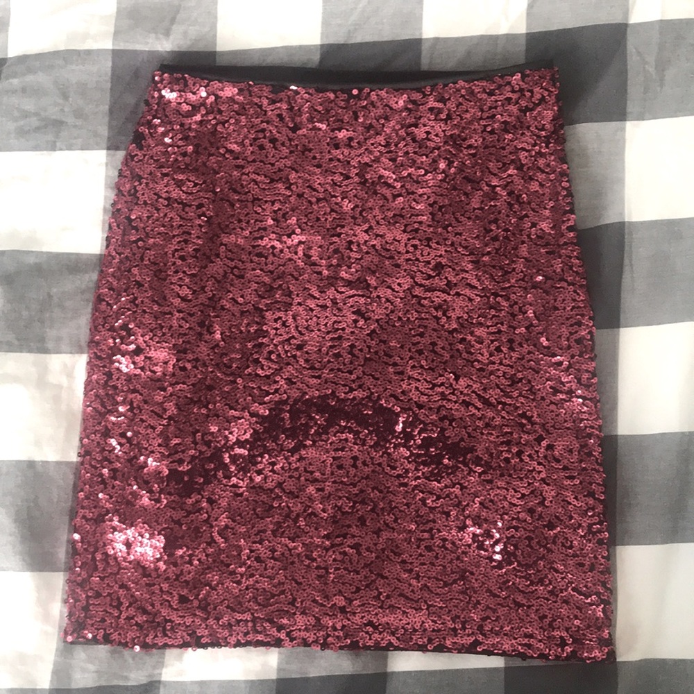 H&M Divided Red Sequin Skirt